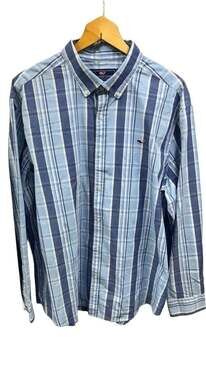 Vineyard Vines Men's 2XL Blue Plaid Whale Shirt